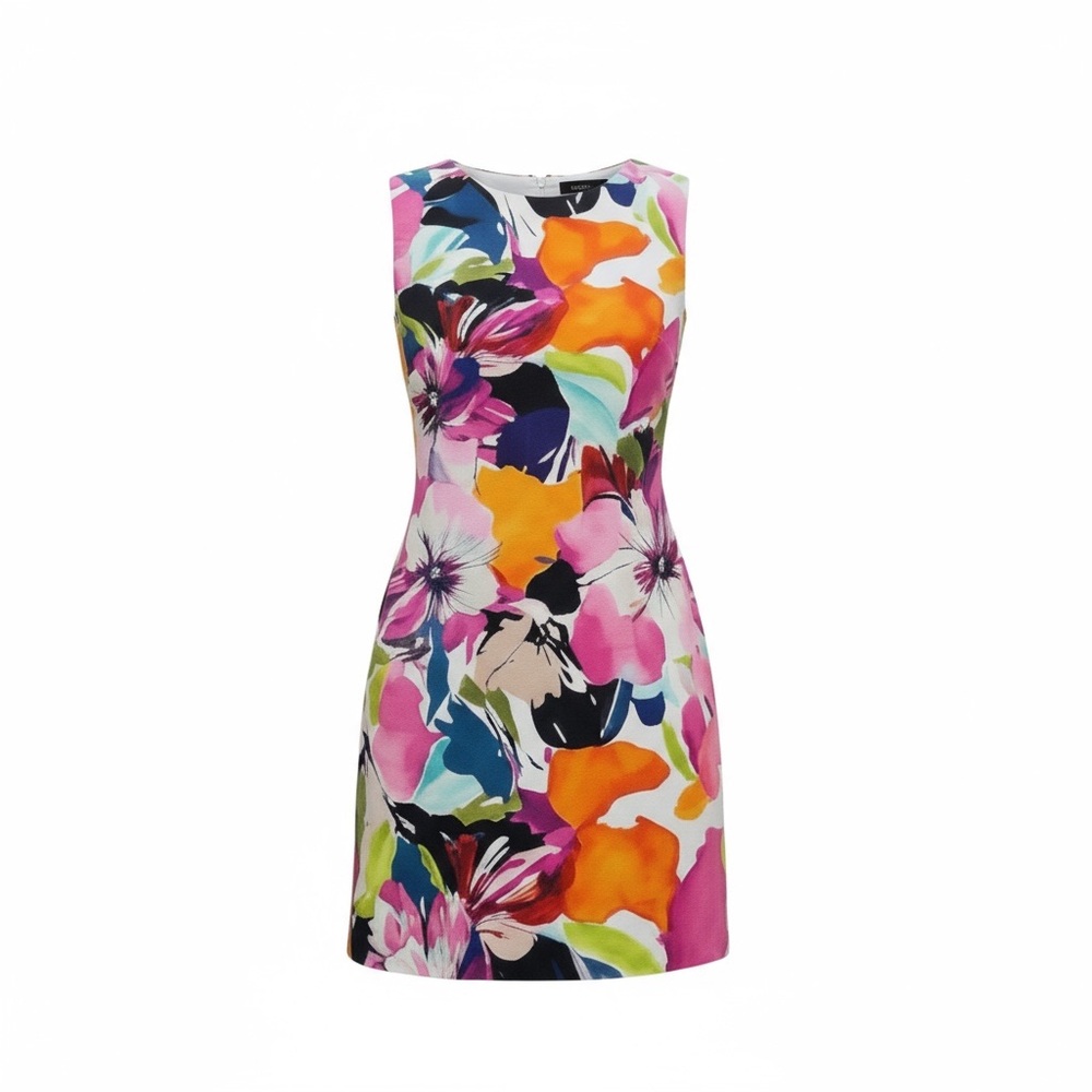 Alyx Orange Pink Sleeveless Sheath Mini Dress - Picture 7 of 8